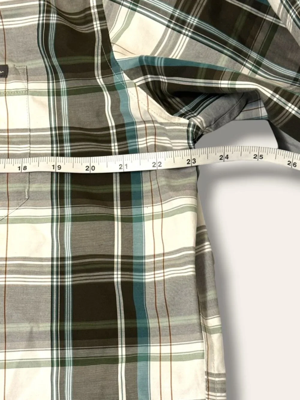 Eddie Bauer Shirt Mens LT Classic Fit Plaid Button Up Long Sleeve Green Gray - Picture 8 of 9